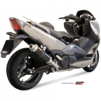 Mivv GP RVS Black Compleet 2in1 Uitlaatsysteem met E-keur Yamaha T-MAX 500 2001 > 2007