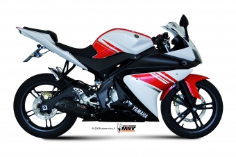 Mivv Suono RVS Black Compleet 1in1 Uitlaatsysteem met E-keur Yamaha YZF R125 2008 > 2013