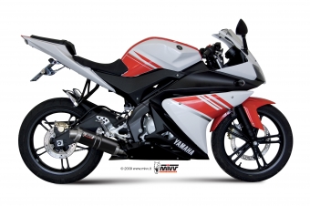 Mivv GP RVS Black Compleet Uitlaatsysteem met E-keur Yamaha YZF R125 2008 > 2013