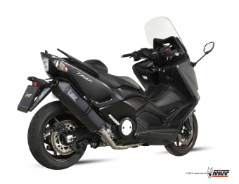 Mivv Speed Edge RVS Black Compleet 2in1 Uitlaatsysteem met E-keur Yamaha Tmax530 2012 > 2016