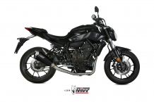 Mivv Delta Race RVS Black High Version Compleet Uitlaatsysteem met E-keur Yamaha MT07 2014 > 2024