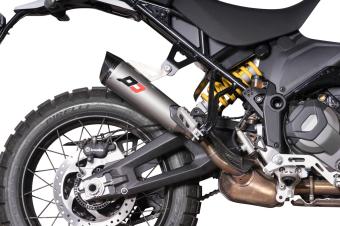 QD Tri-Cone Titanium Slip-on Einddemper met E-keur Ducati Desert X 2022 - 2024