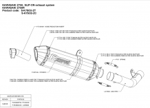 Akrapovic Slip-On Line Carbon Einddemper zonder E-keur Kawasaki Z750 2007 - 2012