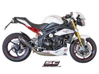 SC-Project Conic Carbon Low Position Einddemper Met E-keur TRIUMPH SPEED TRIPLE 1050 2011 - 2015