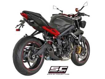 SC-Project Conic RVS Matt Black Uitlaat Met E-keur TRIUMPH STREET TRIPLE 675-R-RX 2013 - 2016