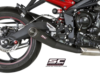 SC-Project Conic RVS Matt Black Uitlaat Met E-keur TRIUMPH STREET TRIPLE 675-R-RX 2013 - 2016