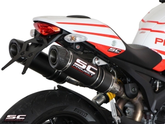 SC-Project Dubbele GP-TECH Carbon Uitlaat Met E-keur DUCATI MONSTER 1100-S 2009-2010