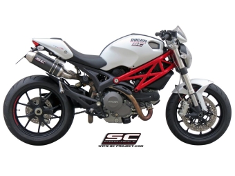 SC-Project Dubbele Carbon uitlaat Racer Met E-keur DUCATI MONSTER 1100-S 2009-2010 MONSTER 796 2010-2014