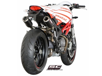 SC-Project Dubbele CR-T Carbon Uitlaat Zonder E-keur DUCATI MONSTER 1100-S 2009-2010