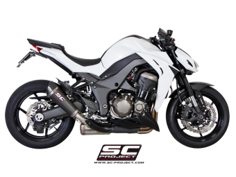 SC-Project Dubbele Conic Carbon Einddemper Met E-keur Kawasaki Z 1000 2014 - 2016