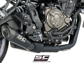 SC-Project Volledig 2-1 RVS Uitlaatsysteem Met S1 Titanium Matt Black Einddemper Euro4 Gekeurd YAMAHA XSR 700 2016 - 2020