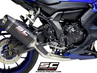 SC-Project Volledig 2-1 RVS Uitlaatsysteem Met SC1-S Carbon Einddemper Euro5 Gekeurd YAMAHA YZF R7 2021 - 2024