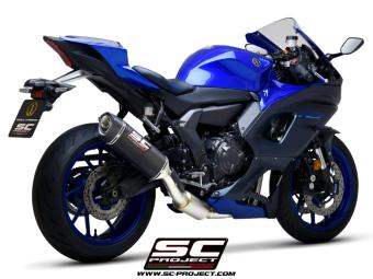 SC-Project Volledig 2-1 RVS Uitlaatsysteem Met SC1-S Carbon Einddemper Euro5 Gekeurd YAMAHA YZF R7 2021 - 2024