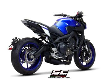 SC-Project Volledig 3-1 RVS Uitlaatsysteem Met Conico 70s RVS Matt Black Einddemper Euro4 Gekeurd YAMAHA MT-09 2017 - 2020