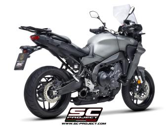 SC-Project Volledig 3-1 RVS Uitlaatsysteem Met S1 RVS Matt Black Einddemper Euro5 Gekeurd YAMAHA TRACER 9 2021 - 2024