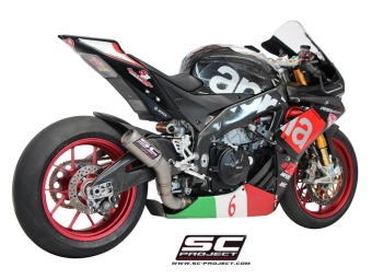 SC-Project CR-T Titanium Mesh Exit Einddemper zonder E-keur Aprilia RSV4 / RR / RF 2015 - 2016