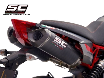 SC-Project Dubbele SC1-M Carbon Einddemper L+R Met E-keur APRILIA DORSODURO 900 2017 - 2020