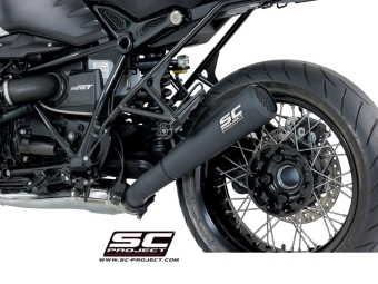 SC-Project Conic 70's RVS Matt Black Uitlaat Met E-keur BMW R NINE T 2014 - 2016