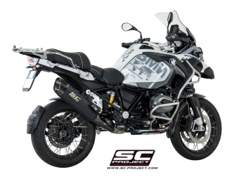 SC-Project Adventure Titanium Matt Black Slip-on Einddemper Met E-Keur BMW R 1200 GS / Adventure 2013 - 2016