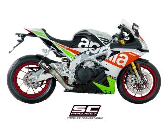 SC-Project CR-T Carbon With Stoneguard Grid Slip-On Einddemper Zonder E-keur APRILIAR RSV4 / RF / RR 2017