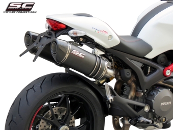 SC-Project Dubbele Oval Carbon Uitlaat Met E-keur DUCATI MONSTER 1100-S 2009-2010