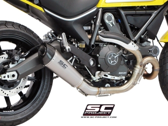 SC-Project Conic Titanium Uitlaat Met E-keur DUCATI SCRAMBLER 800 2015 - 2016 