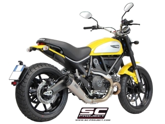 SC-Project Conic Titanium Uitlaat Met E-keur DUCATI SCRAMBLER 800 2015 - 2016 