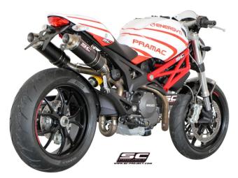 SC-Project Dubbele GP Carbon Slip-On Einddemper Met E-keur DUCATI MONSTER 696 2009 - 2014