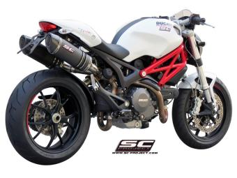 SC-Project Dubbele Oval Carbon Slip-On Einddemper Met E-keur DUCATI MONSTER 696 2009 - 2014