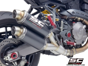 SC-Project Dubbele GP Carbon Uitlaat Euro4 Gekeurd DUCATI MONSTER 821 2018-2020