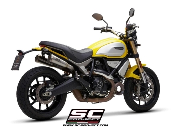 SC-Project Dubbele RVS Conico 70s Uitlaat Euro4 Gekeurd DUCATI SCRAMBLER 1100 2018 - 2019