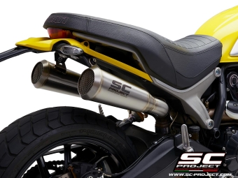 SC-Project Dubbele RVS Conico 70s Uitlaat Euro4 Gekeurd DUCATI SCRAMBLER 1100 2018 - 2019