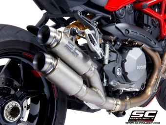 SC-Project Dubbele Titanium uitlaat GP70-R Zonder E-keur DUCATI MONSTER 821 2018-2020