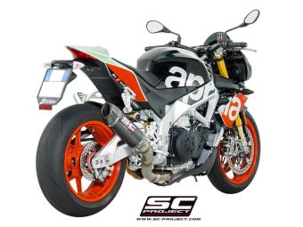 SC-Project Oval Carbon Slip-On Einddemper Zonder E-keur APRILIA TUONO V4 1100 / FACTORY / RR 2017 - 2020