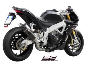 SC-Project Oval Carbon Slip-On Einddemper Met E-keur APRILIA TUONO V4 / APRC 2011 - 2014