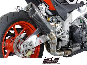 SC-Project Oval Carbon Slip-On Einddemper Met E-keur APRILIA TUONO V4 / FACTORY / RR 2015 - 2016 