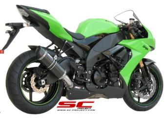 SC-Project Oval Carbon Slip-On Einddemper Met E-keur KAWASAKI NINJA ZX-10R 2008 - 2010