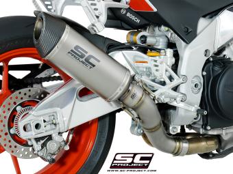 SC-Project Oval Titanium Slip-On Einddemper Zonder E-keur APRILIA TUONO V4 1100 / FACTORY / RR 2017 - 2020