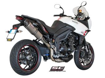 SC-Project Oval Titanium High Mount Slip-On Einddemper Met E-keur TRIUMPH TIGER SPORT 1050 2013 - 2015