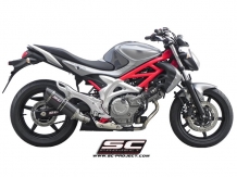 SC-Project Oval Carbon Slip-on Einddemper Met E-keur SUZUKI GLADIUS 650 2009 - 2015