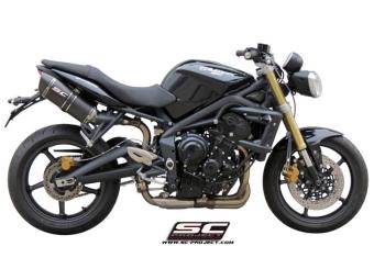 SC Project Oval Carbon Dubbele Slip-on Einddemper Set (L+R) met E-keur Street Triple 675 / R 2007 - 2012