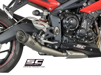 SC-Project S1 RVS Uitlaat Met E-keur TRIUMPH STREET TRIPLE 675-R-RX 2013 - 2016