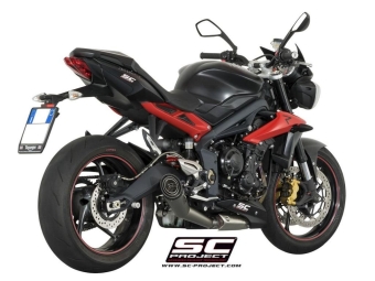 SC-Project S1 RVS Uitlaat Met E-keur TRIUMPH STREET TRIPLE 675-R-RX 2013 - 2016