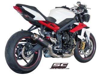 SC-Project GP-M2 carbon Einddemper met E-keur voor Triumph Street Triple 675 / R / RX 2013 - 2016