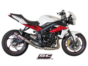 SC-Project GP-M2 carbon Einddemper met E-keur voor Triumph Street Triple 675 / R / RX 2013 - 2016