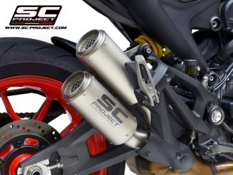 SC-Project Twin CR-T Titanium Slip-On Einddemper Euro5 Gekeurd DUCATI MONSTER 937 2021 - 2024