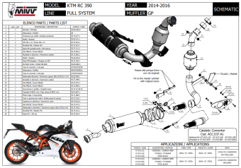 Mivv GP RVS Black Volledig Uitlaatsysteem met E-keur KTM RC 390 2014 > 2016