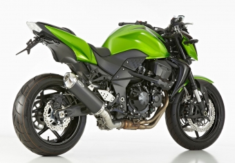 Shark DSX-5 Aluminium Black met RVS Endcap Einddemper met E-keur KAWASAKI Z750R 2011 > 2012