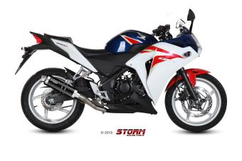 Storm By Mivv GP RVS Black Slip-On Einddemper Met E-keur HONDA CBR 250 R 2011 - 2014