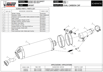 Mivv Oval Carbon met Carbon Cap Slip-on Einddemper met E-keur Suzuki GSX 650 F 2008 > 2015